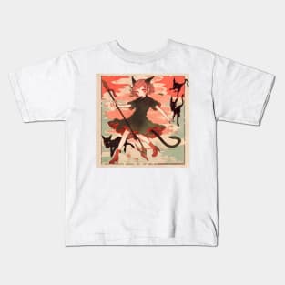 Paper Illustration of Devil Girl Kids T-Shirt